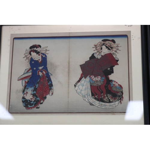 651 - Set of four Japanese woodblock prints, each approx 27cm H x 36cm W (frame size) (4)