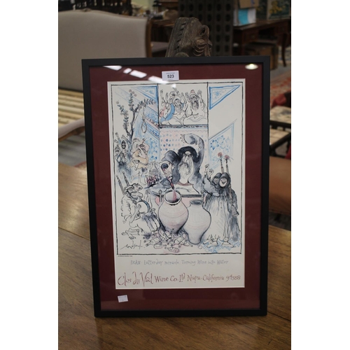 656 - Ronald Searle 1983 print, approx 49cm x 31cm