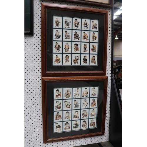 679 - Lot of 2 framed prints of famous boxers, each identified on reverse, each approx 49cm x 49cm.