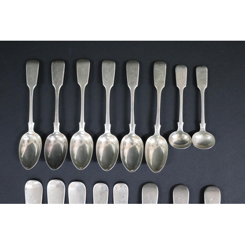 208 - Assorted lot of antique hallmarked sterling silver cutlery, Edinburgh 1847-48 and 1857-58 various ma... 