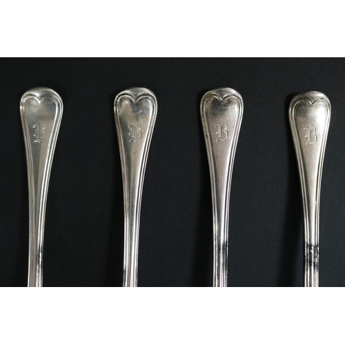 203 - Set of eight antique Victorian hallmarked sterling silver spoons, London 1855-56 George Adams, appro... 