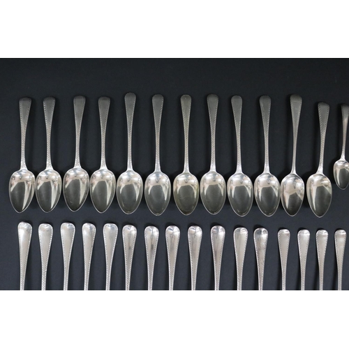 205 - Antique Georgian and Victorian bright cut hallmarked sterling silver, spoons and forks, London vario... 