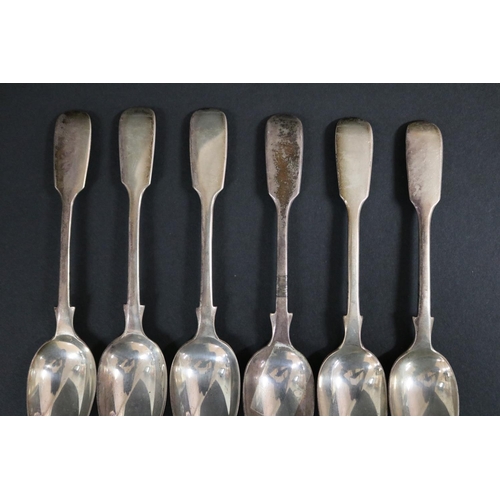 210 - Set of six antique  hallmarked sterling silver teaspoons, London 1902-03, Charles Belk, approx 140 g... 