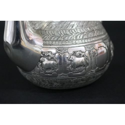 81 - Victorian hallmarked sterling silver four piece tea and coffee service, with Zodiac signs, London 18... 