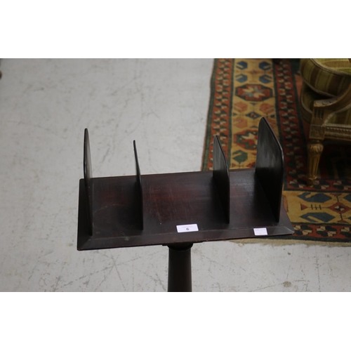 6 - Wooden table with four dividers, approx 82cm H x 41cm L x 35cm W
