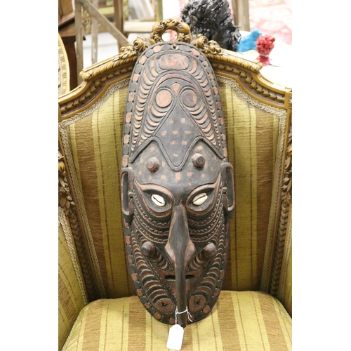 75 - New Guinea, long carved mask, approx 55cm L x 22cm W