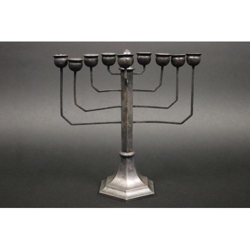 233 - Hallmarked sterling silver menorah, approx 23cm H x 23cm W and approx 550 grams