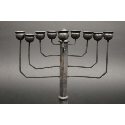 233 - Hallmarked sterling silver menorah, approx 23cm H x 23cm W and approx 550 grams