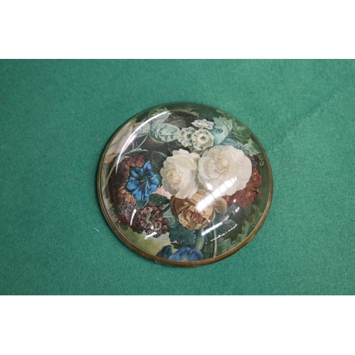 496 - Paperweight: Nigel Pain, England - 'Flowers' , approx 9cm Diameter