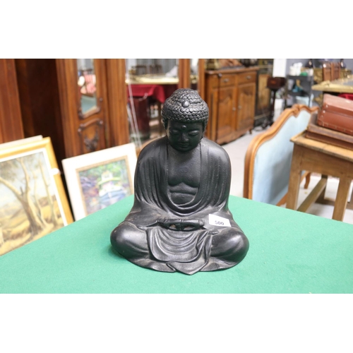 500 - Japanese bronze figure of Shinto Buddha. Meji period, approx 28cm H x 23cm W