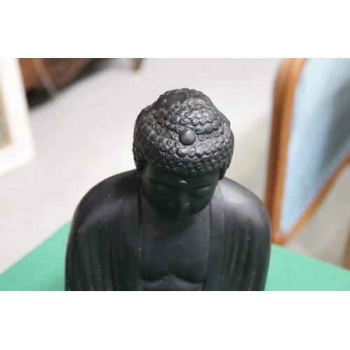 500 - Japanese bronze figure of Shinto Buddha. Meji period, approx 28cm H x 23cm W