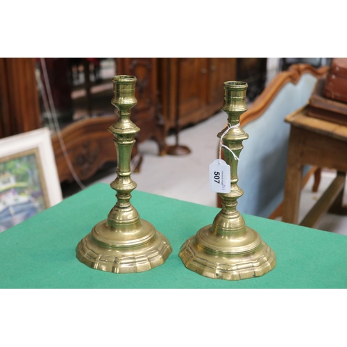 507 - Pair of candlesticks (2), each approx 25cm H