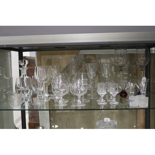 619 - Assortment of glass ware to include Royal Selangor Pewter etc, approx 31cm H and shorter