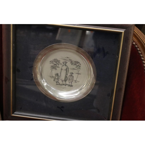 635 - Five limited edition Russell Drysdale framed sterling silver plates (5), each approx 20cm D