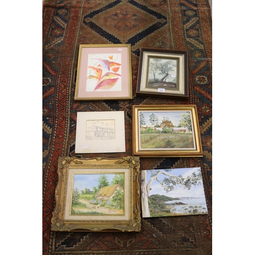639 - Assortment of art, approx 21cm H x 27cm W and smaller