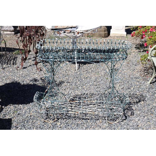 123 - Antique English wirework pant stand, approx 86cm H x 95cm W x 30cm D