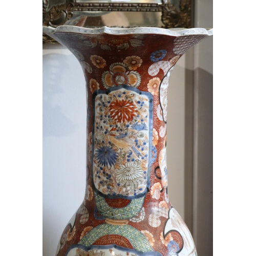 363 - Fine antique mid 19th century large flared rim Japanese vase, approx 57cm H x 29cm Dia