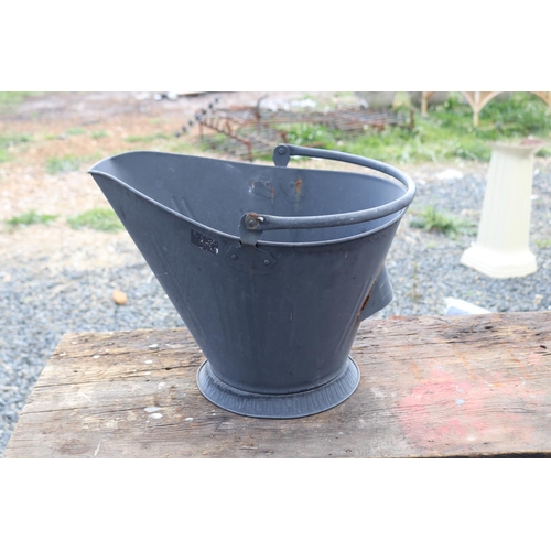 114 - Metal coal bucket, approx 30cm H x 41cm W
