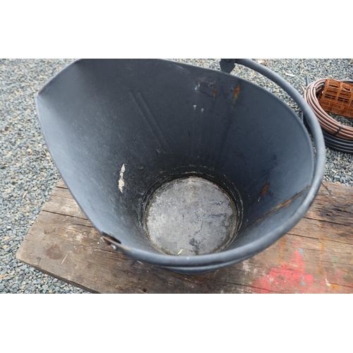 114 - Metal coal bucket, approx 30cm H x 41cm W