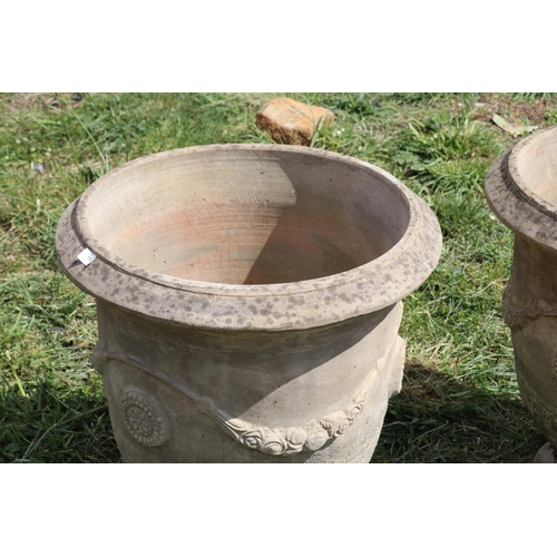 116 - Pair of large anduze style composite stone pots, each approx 70cm H x 65cm dia (2)