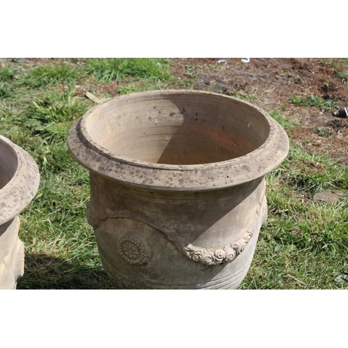 116 - Pair of large anduze style composite stone pots, each approx 70cm H x 65cm dia (2)