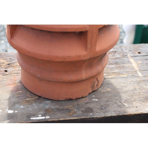 197 - Antique English terracotta chimney pot, approx 46cm H x 33cm W