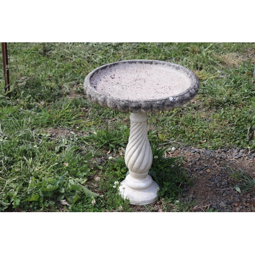 198 - Composite stone bird bath, approx 55cm Dia x 68cmH