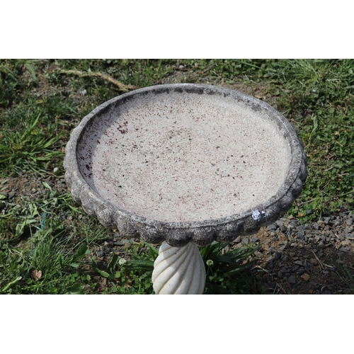 198 - Composite stone bird bath, approx 55cm Dia x 68cmH