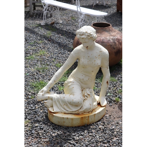 234 - Cast iron seated female, approx 72cm H