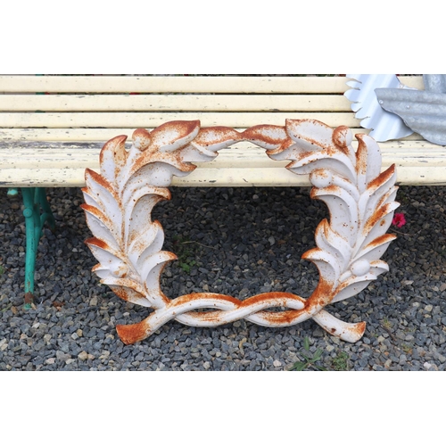 235 - Large cast iron wreath, approx 58cm H