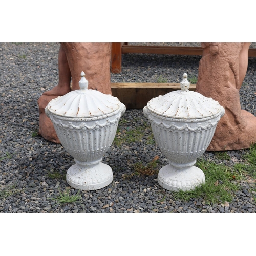 237 - Pair of cast iron urns, approx 50cm H  (2)