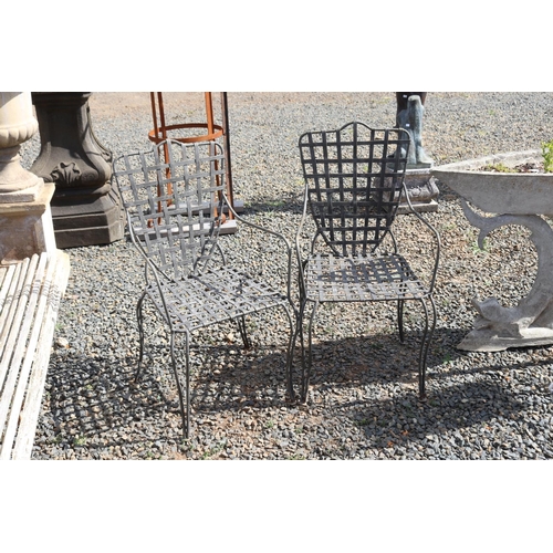 239 - Pair of metal lattice garden arm chairs (2)