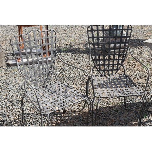 239 - Pair of metal lattice garden arm chairs (2)