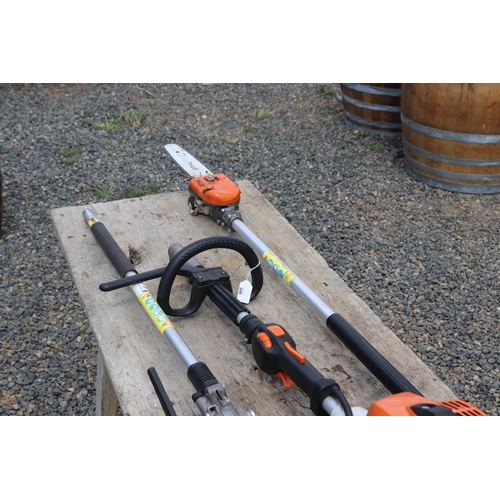 308 - Stihl KM 94 RC pole saw, with two attachments (hedge trimmer & chain saw)