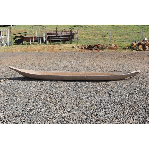 471 - Unknown origins, long antique native hardwood canoe, approx 408cm L x 54cm W