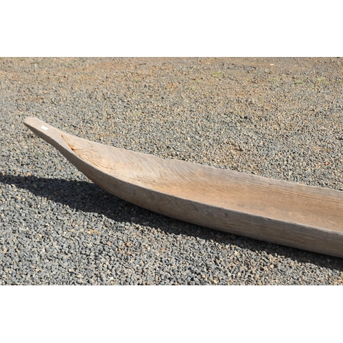 471 - Unknown origins, long antique native hardwood canoe, approx 408cm L x 54cm W