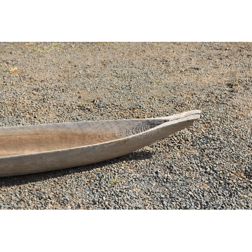 471 - Unknown origins, long antique native hardwood canoe, approx 408cm L x 54cm W