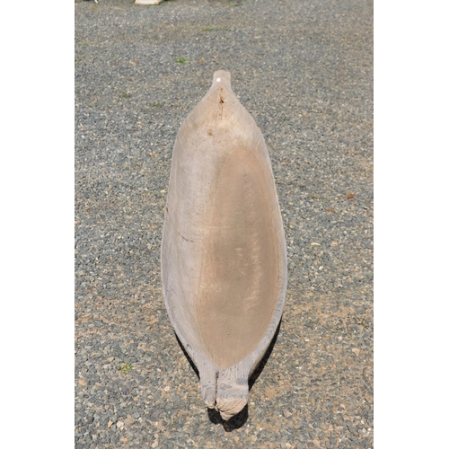 471 - Unknown origins, long antique native hardwood canoe, approx 408cm L x 54cm W