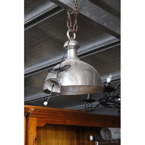 406 - Large hanging industrial style light, approx 50cm H x 47cm Dia