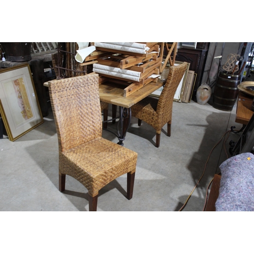 408 - Set of six woven cane dining chairs (6)