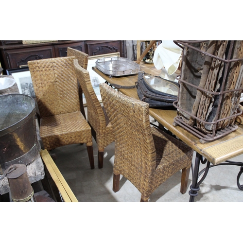408 - Set of six woven cane dining chairs (6)