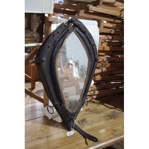 449 - Antique late 18th century horse collar and hames, converted to mirror, approx 67cm x 37cm