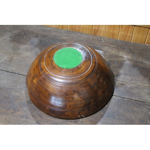 578 - Large antique English turned wood bowl, likely elm, approx 38cm Dia and 13.5cm H