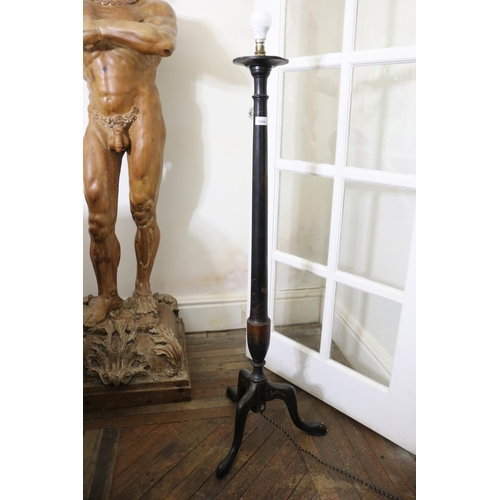 1006 - Vintage chinoiserie decorated standard lamp, approx 130cm H