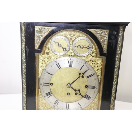 1017 - Fine antique Scottish Georgian bracket clock, by Barrie of Edinburgh, with eight bell eight day move... 
