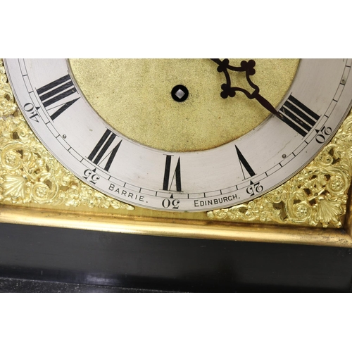 1017 - Fine antique Scottish Georgian bracket clock, by Barrie of Edinburgh, with eight bell eight day move... 