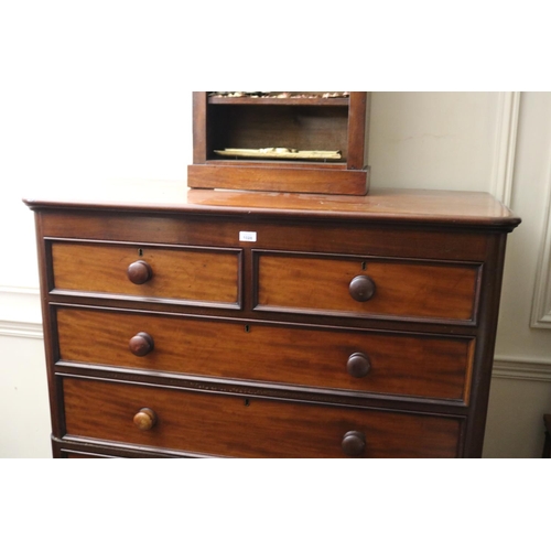 1028 - Large good quality mahogany five drawer chest, approx 140cm H x 120cm W x 56cm D