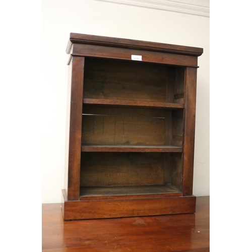 1029 - Small scale antique mahogany open shelf bookcase, approx 64cm H x 51cm W x 21cm D