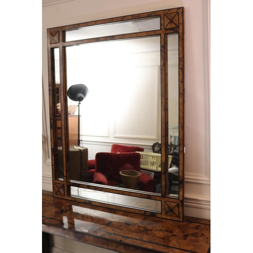 1037 - Impressive faux blonde tortoise shell console and mirror, console approx 75cm H x 168cm W x 46cm D a... 