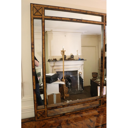 1037 - Impressive faux blonde tortoise shell console and mirror, console approx 75cm H x 168cm W x 46cm D a... 